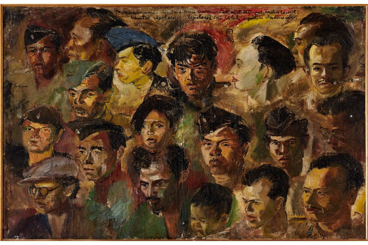 'Kawan Kawan Revolusi', S. Sudjojono (1947) / Collection of the Presidential Palace of the Republic of Indonesia