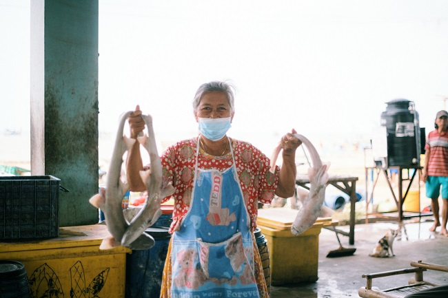 Locally bought fishermen’s catch at Banyutowo Fish Auction House